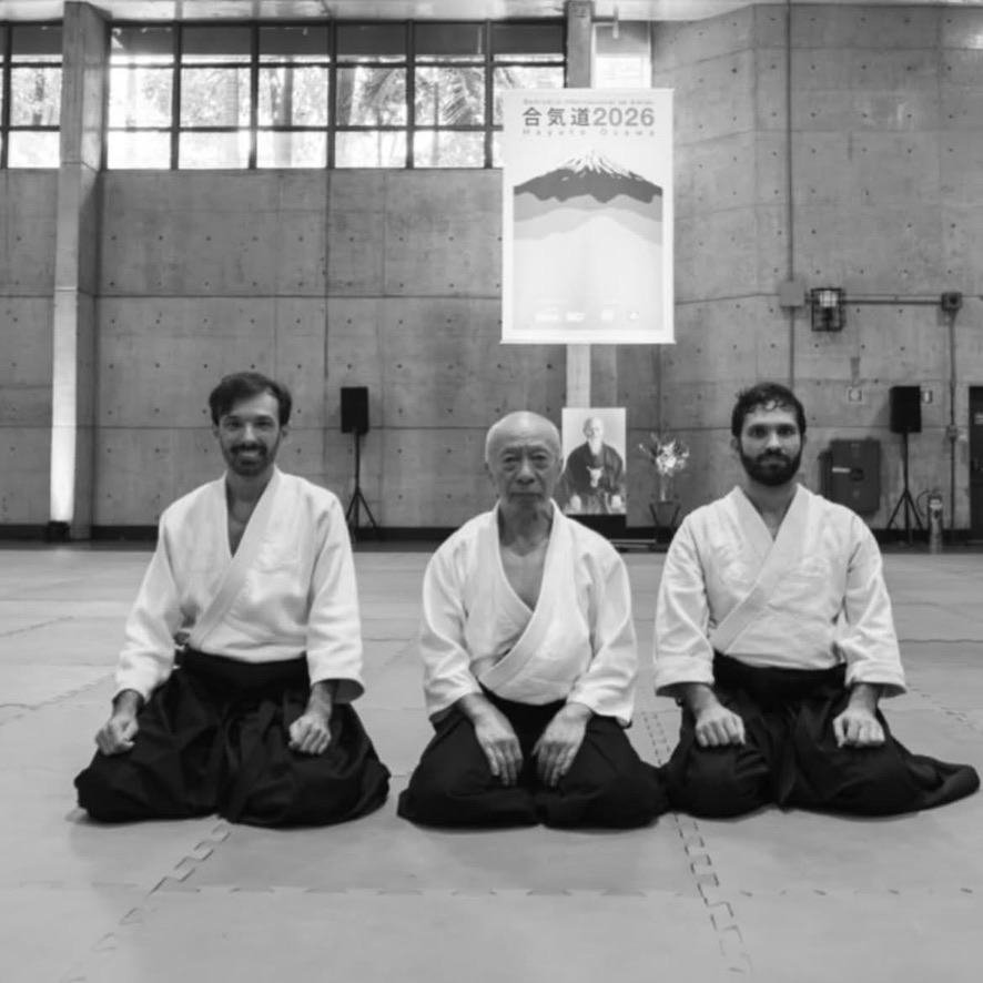 Sensei Felipe Alberto em seminário de Aikido com instrutor convidado